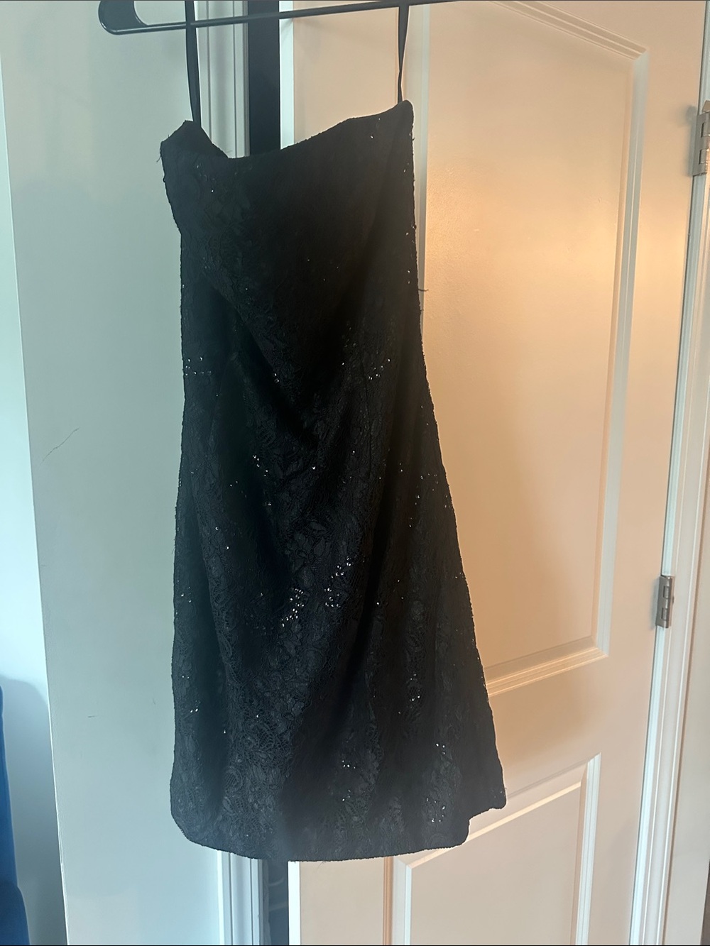 White House Black Market Black Strapless Lace Cocktail Dress